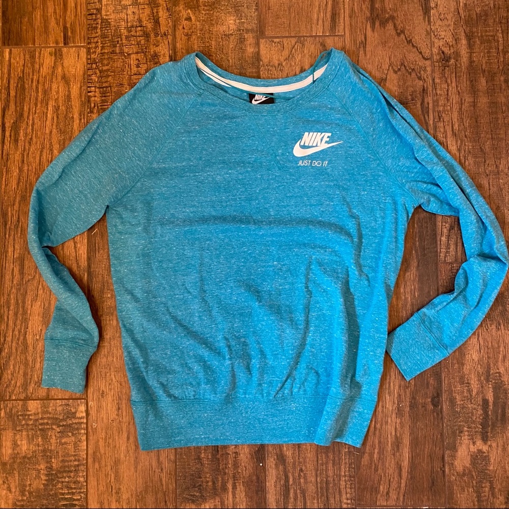 Nike thin sweatshirt/long sleeve tee in teal